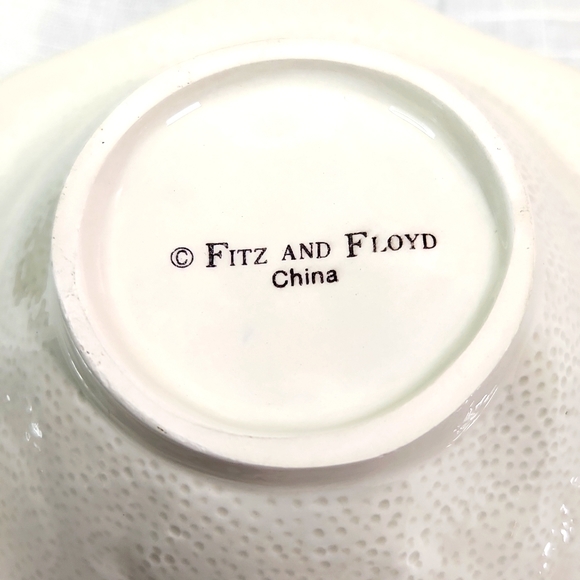 Fitz and Floyd Florentine Fruits al Fresco Blue Nuts Candy Dish, Octagonal Shape - Picture 8 of 8